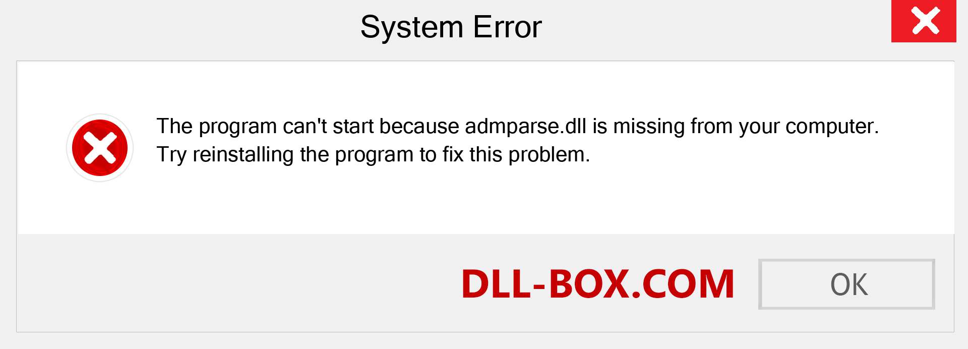  admparse.dll file is missing?. Download for Windows 7, 8, 10 - Fix  admparse dll Missing Error on Windows, photos, images